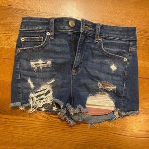 American Eagle patriotic jean shorts